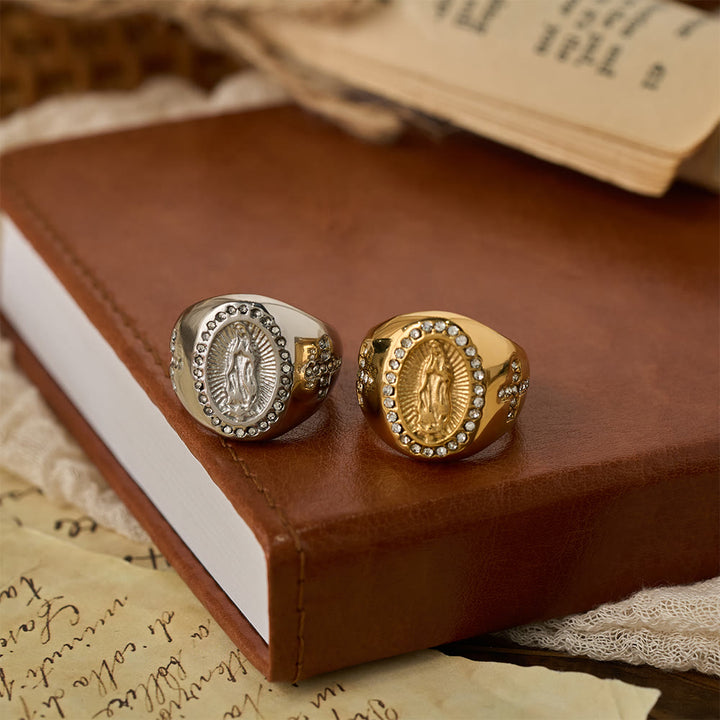 Christianartworkshop Bold Our Lady Cross Signet Ring: Anchor Your Heart in Marian Faith - image 0