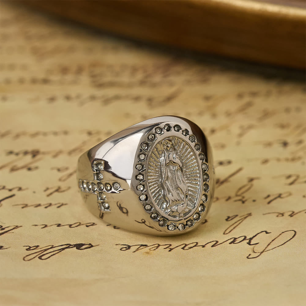 Christianartworkshop Bold Our Lady Cross Signet Ring: Anchor Your Heart in Marian Faith - image 10