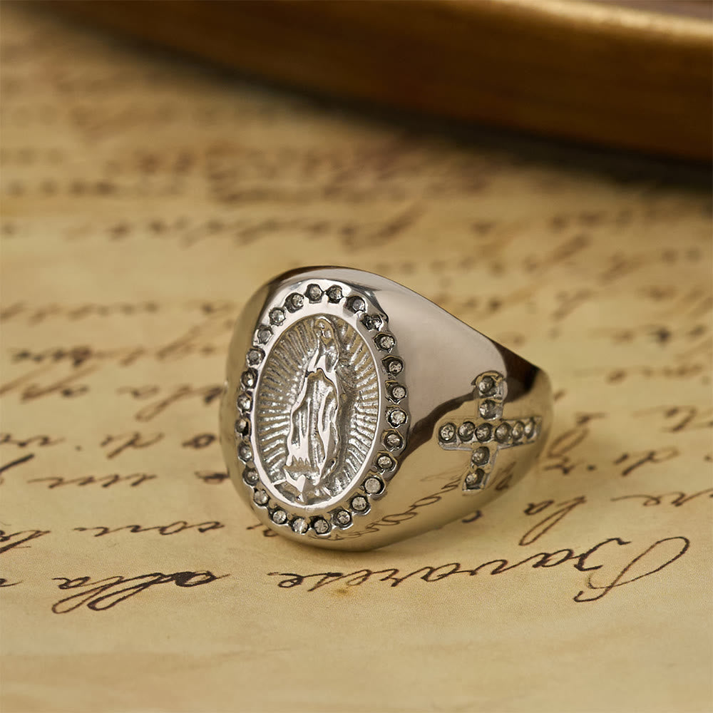 Christianartworkshop Bold Our Lady Cross Signet Ring: Anchor Your Heart in Marian Faith - image 9
