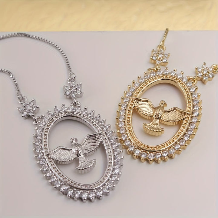Christianartworkshop Dove Oval CZ Pendant Necklace: Emblem of Divine Peace & Holy Spirit - image 2