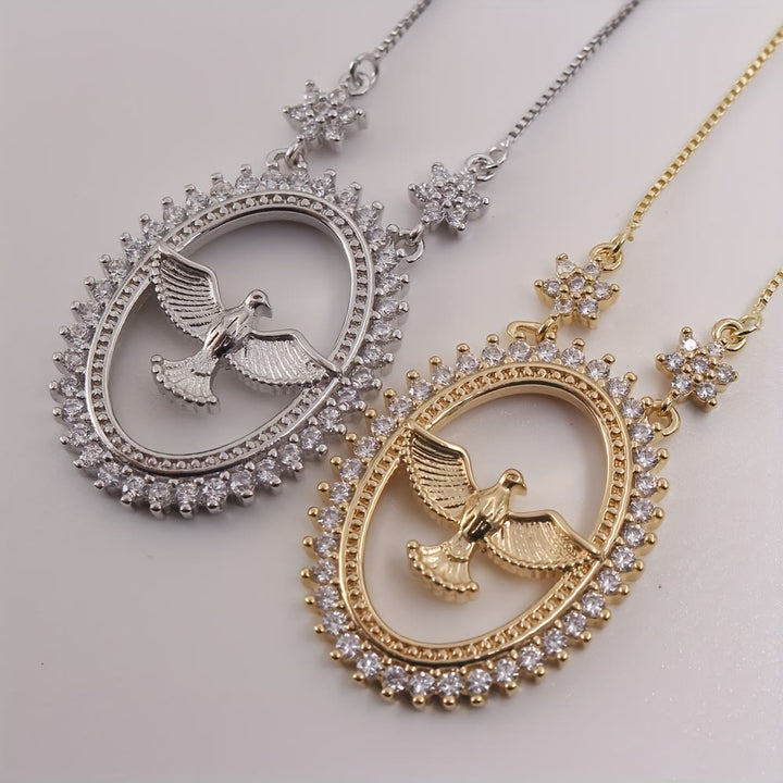 Christianartworkshop Dove Oval CZ Pendant Necklace: Emblem of Divine Peace & Holy Spirit - image 5