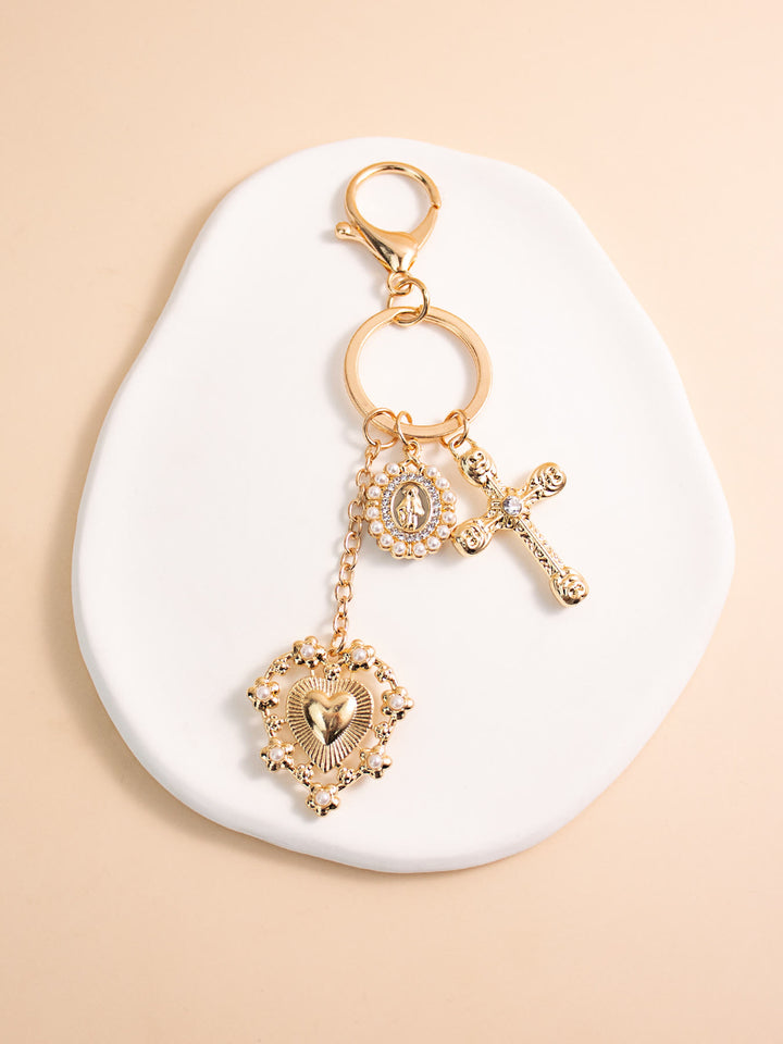 Christianartworkshop Sacred Heart Cross Virgin Mary Keychain: Blessed is the One Who Trusts in the Lord - image 3
