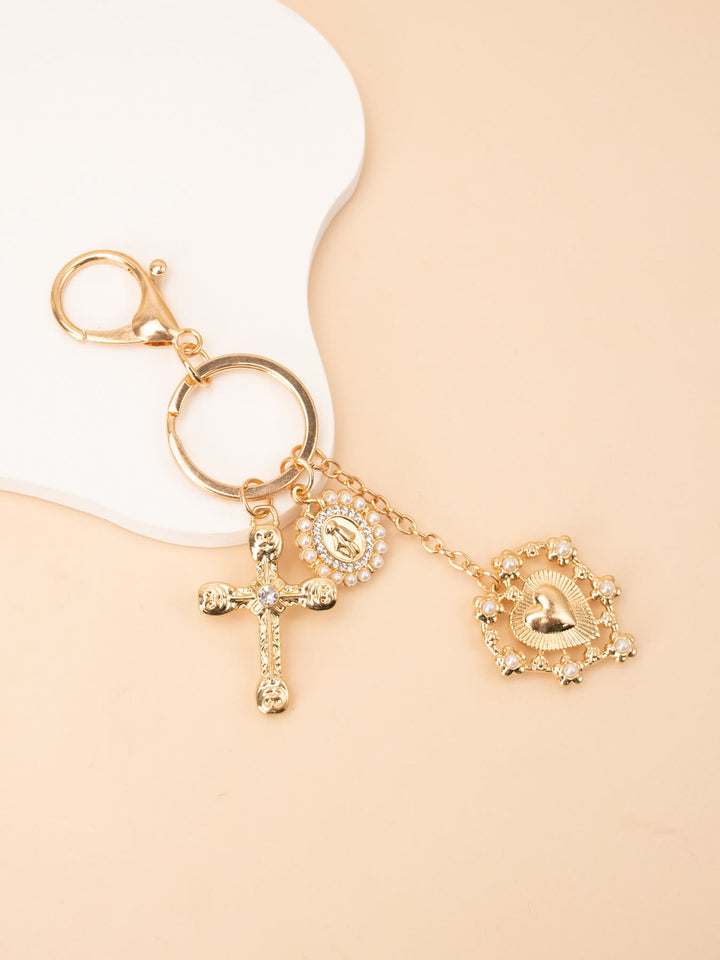 Christianartworkshop Sacred Heart Cross Virgin Mary Keychain: Blessed is the One Who Trusts in the Lord - image 2