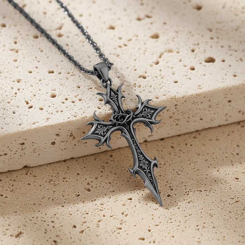 Christianartworkshop Crown of Thorns Gothic Cross Pendant Necklace: Emblem of Christ's Sacrifice & Redemption - image 6