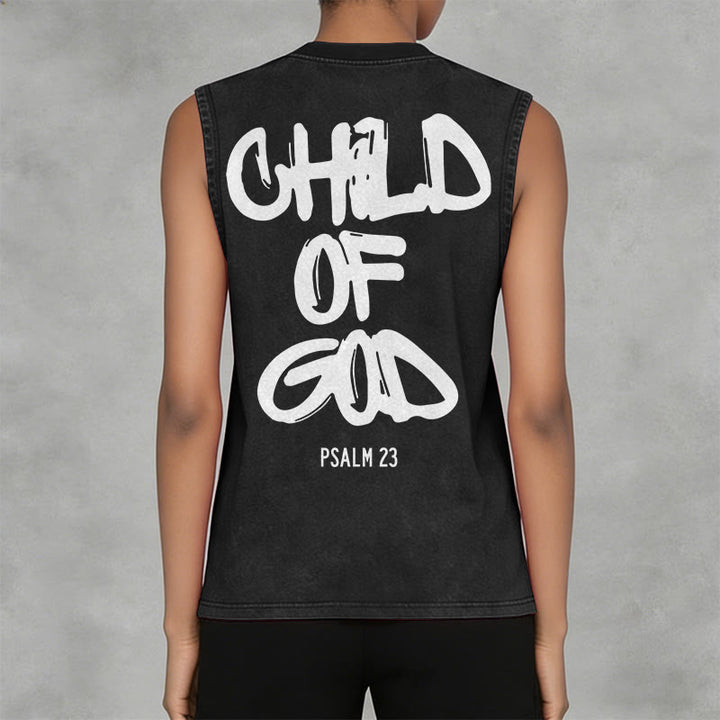 Christianartworkshop CHILD OF GOD Unisex Washed Tank Top - image 3