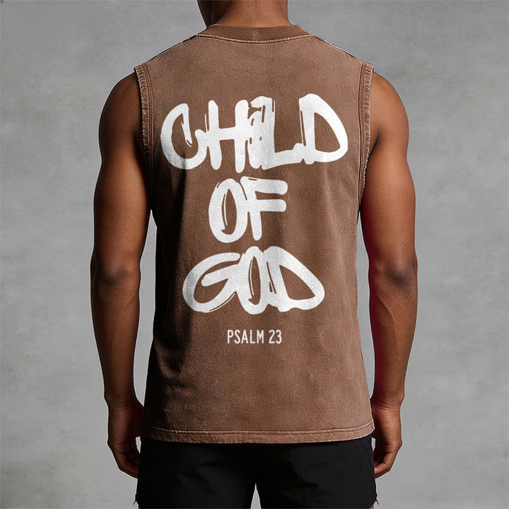 Christianartworkshop CHILD OF GOD Unisex Washed Tank Top - image 4