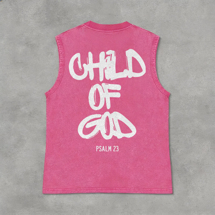 Christianartworkshop CHILD OF GOD Unisex Washed Tank Top - Pink - 2XL - image 13
