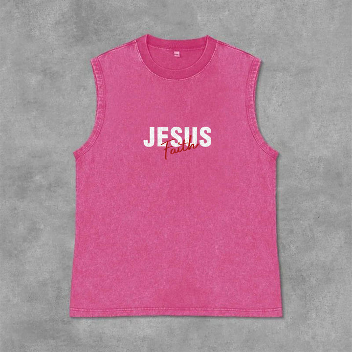 Christianartworkshop ALL WE NEED IS JESUS Unisex Washed Tank Top - image 22
