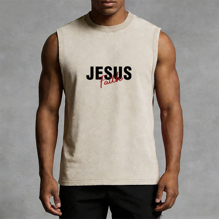 Christianartworkshop ALL WE NEED IS JESUS Unisex Washed Tank Top - image 9