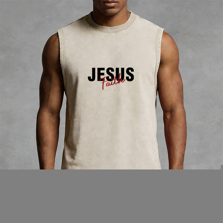 Christianartworkshop ALL WE NEED IS JESUS Unisex Washed Tank Top - image 9