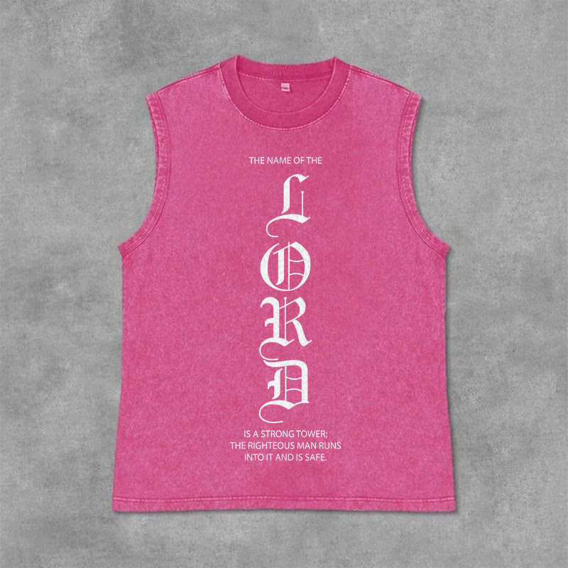 Christianartworkshop LORD Unisex Washed Tank Top - Pink - 2XL - image 12