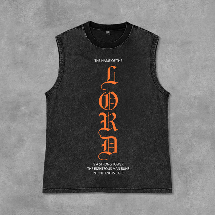 Christianartworkshop LORD Unisex Washed Tank Top - Black - 2XL - image 9