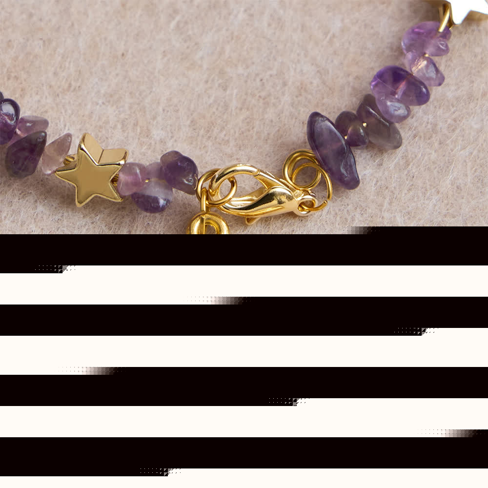 Christianartworkshop Natural Amethyst Chips Memory Wire Rosary Bracelet with Our Lady Medal - image 8