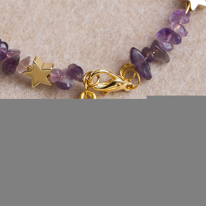Christianartworkshop Natural Amethyst Chips Memory Wire Rosary Bracelet with Our Lady Medal - image 8
