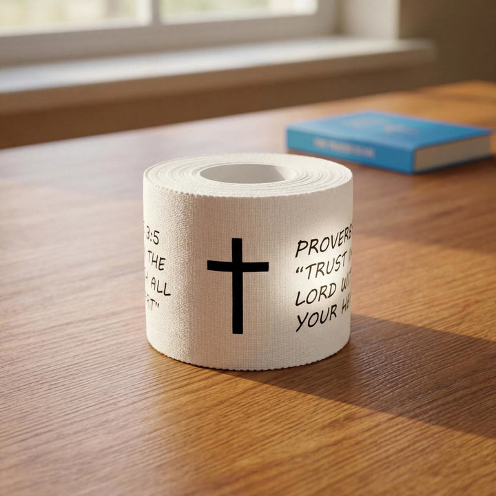 Christianartworkshop Proverbs 3:5 & PH 4:13 Bible Verse Athletic Tape: Cross Faith Wrist Support Wrap - image 4