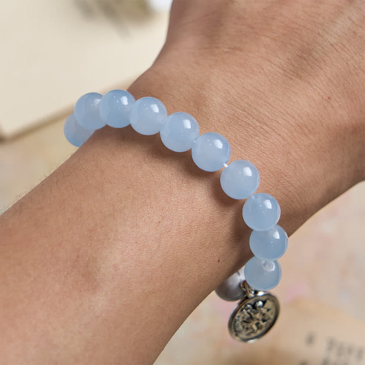 Christianartworkshop Natural Howlite Stone St. Michael Bracelet: Light Blue & PInk Dual Spiritual Protection - image 10