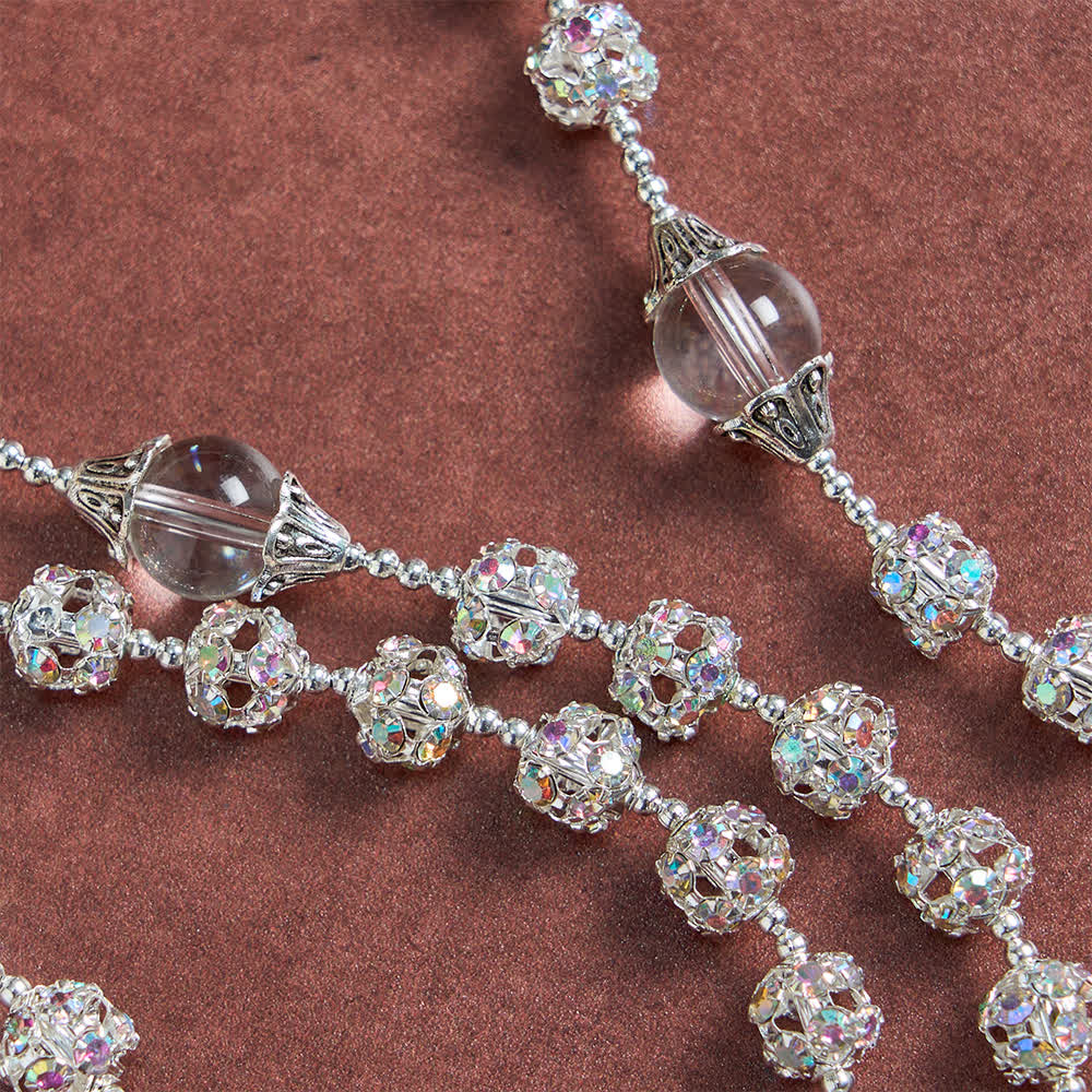 Christianartworkshop Sparkling Golden Beads Luxury Rosary with Our Lady of Grace - image 15