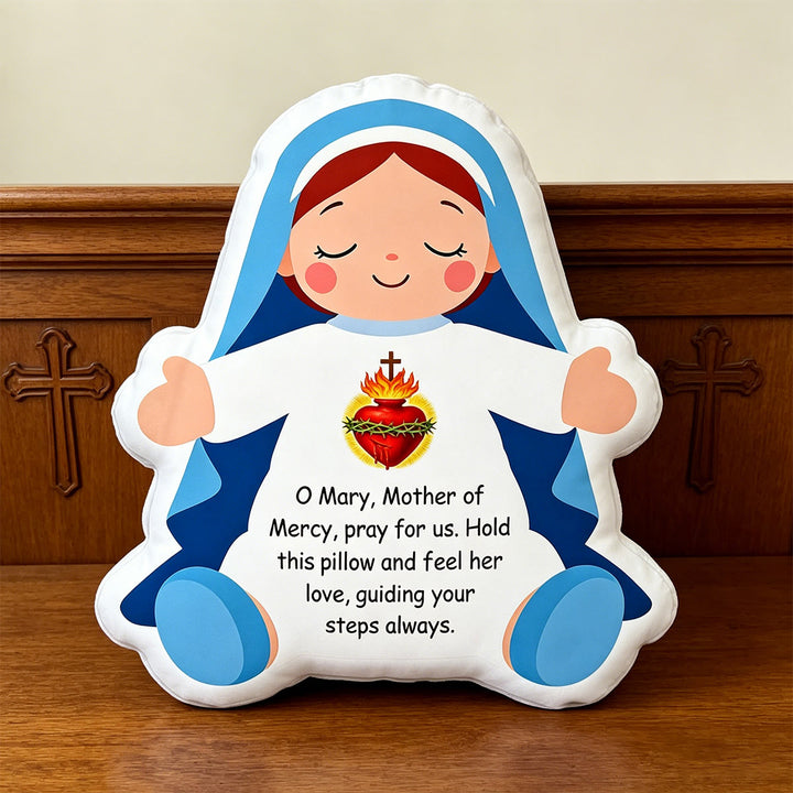 Christianartworkshop Sacred Heart Our Lady Character Shaped Pillow: A Token Of Merciful Love & Spiritual Guidance - image 3