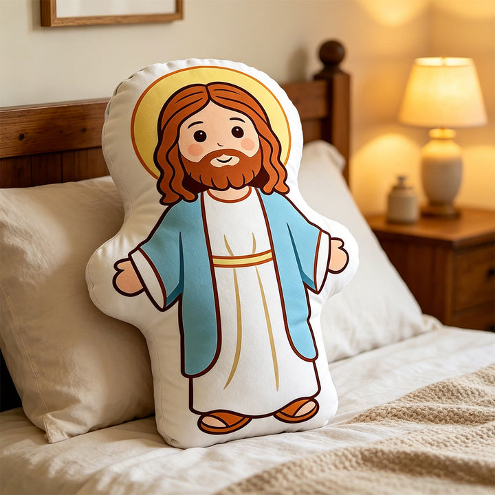 Christianartworkshop Halo Holy Figure Open Arms Character Pillow: Timeless Emblem Of Divine Warmth & Eternal Love - image 2