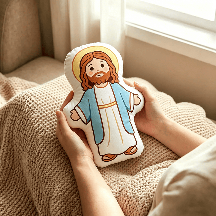 Christianartworkshop Halo Holy Figure Open Arms Character Pillow: Timeless Emblem Of Divine Warmth & Eternal Love - image 4