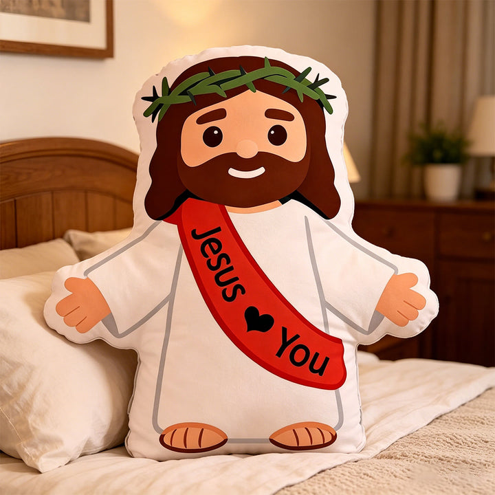 Christianartworkshop Crown Of Thorns Jesus Open Arms Pillow: Warm Reminder Of Endless Loving Care - image 4