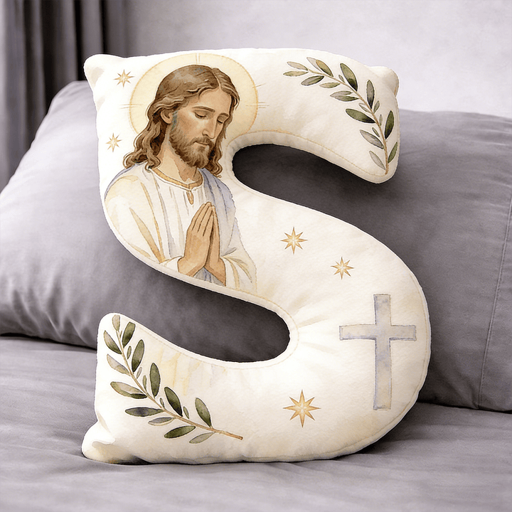 Christianartworkshop Letter Shaped Praying Jesus Cross Pillow: Emblem Of Devout Prayer And Timeless Faith - 24" (60cm) - S - image 18