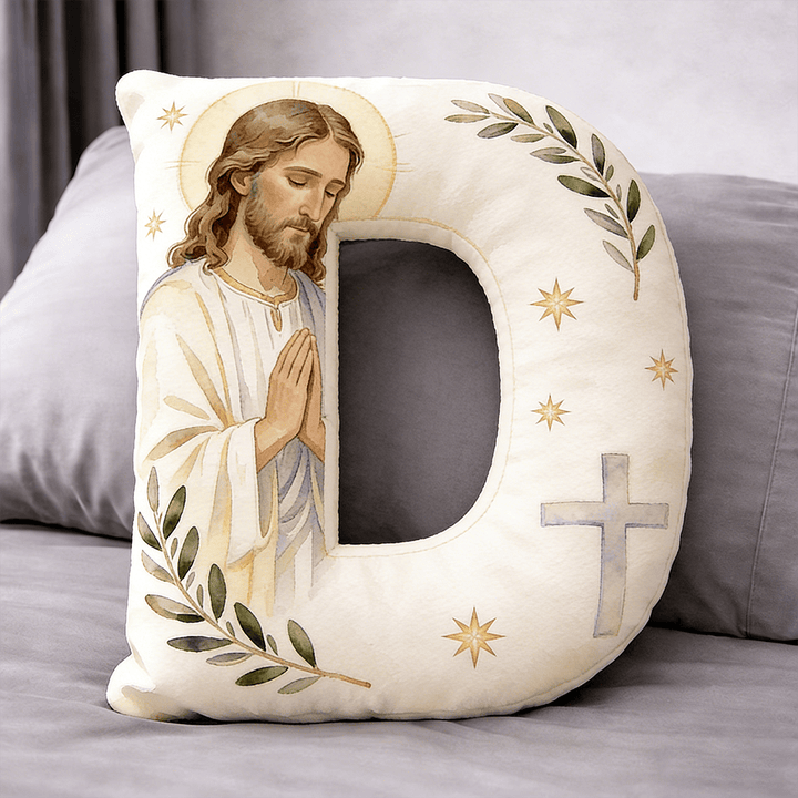 Christianartworkshop Letter Shaped Praying Jesus Cross Pillow: Emblem Of Devout Prayer And Timeless Faith - 24" (60cm) - D - image 4