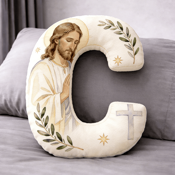 Christianartworkshop Letter Shaped Praying Jesus Cross Pillow: Emblem Of Devout Prayer And Timeless Faith - 24" (60cm) - C - image 3