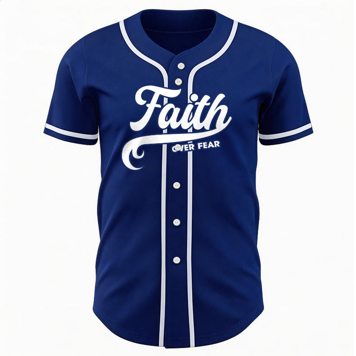 Christianartworkshop Faith Over Fear Custom Name Number Unisex Baseball Jersey - image 13