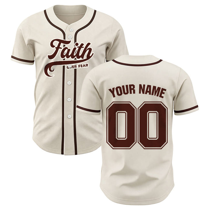 Christianartworkshop Faith Over Fear Custom Name Number Unisex Baseball Jersey - Apricot - 5XL - Name & Number Customized - image 50