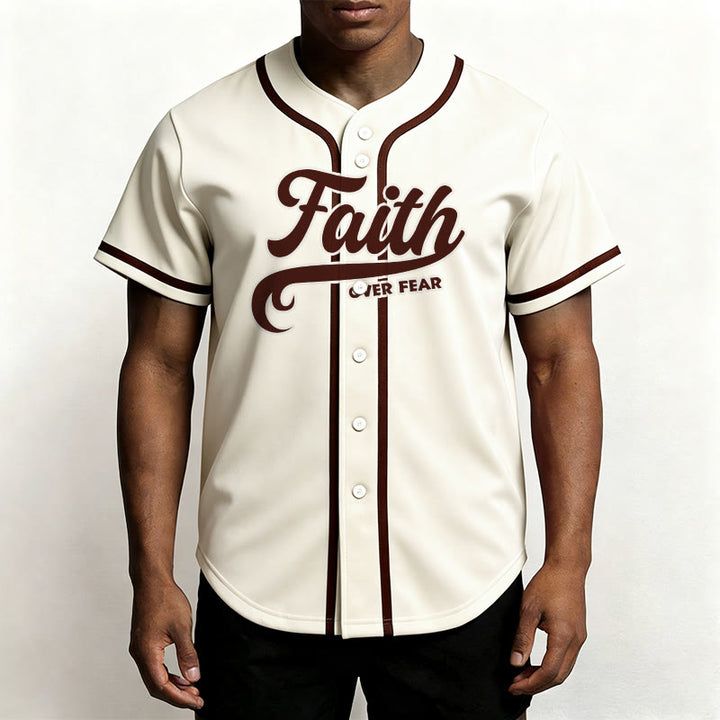 Christianartworkshop Faith Over Fear Custom Name Number Unisex Baseball Jersey - image 51