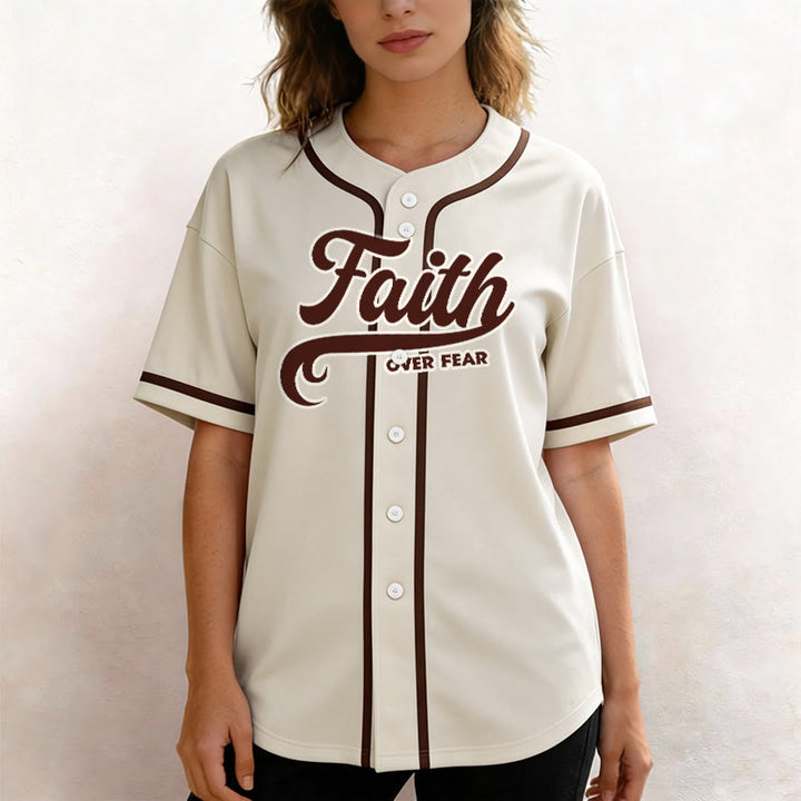 Christianartworkshop Faith Over Fear Custom Name Number Unisex Baseball Jersey - image 53