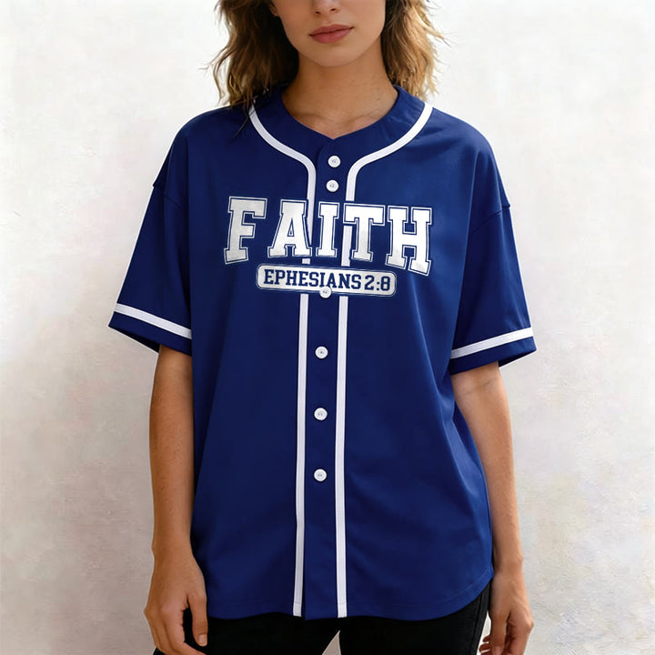Christianartworkshop Faith Ephesians 2:8 Custom Name Number Baseball Jersey - image 4
