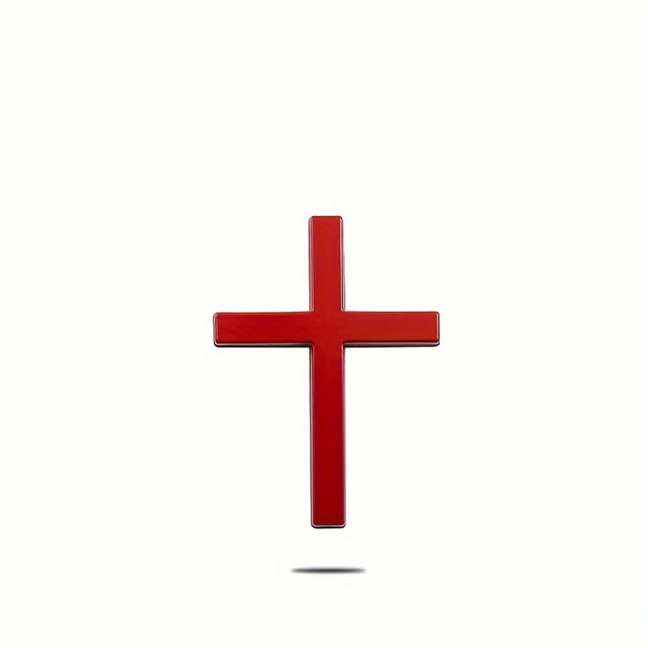Christianartworkshop Durable Metal Cross Car Decal: Remind of His Quiet Guidance on the Road - Red (Set of 4) - image 12