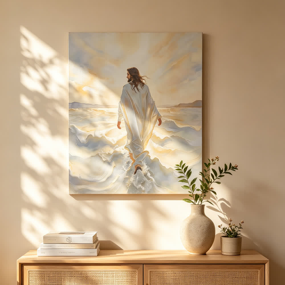 Christianartworkshop Christian Artwork Jesus Walking on Water Wall Art Prints: Faith & Divine Guidance - image 2