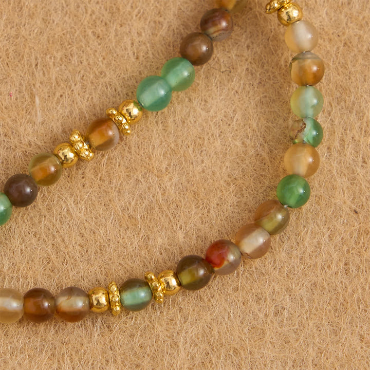 Christianartworkshop Peacock Agate Magnetic Rosary Bracelet with Golden St. Benedict - image 8