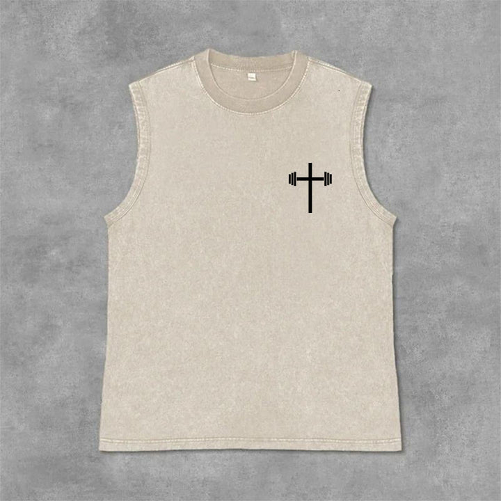 Christianartworkshop Lift Heavy Pray Hard Unisex Washed Tank Top - image 22