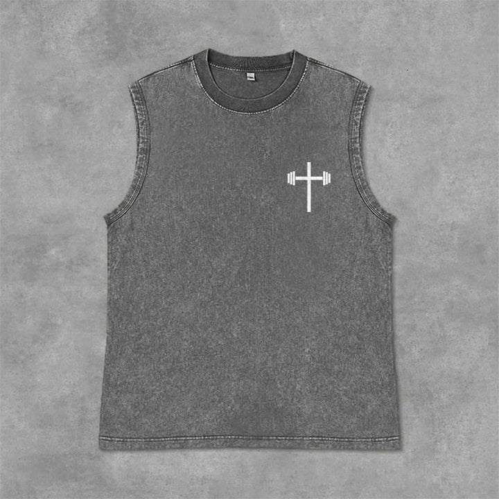 Christianartworkshop Lift Heavy Pray Hard Unisex Washed Tank Top - image 16