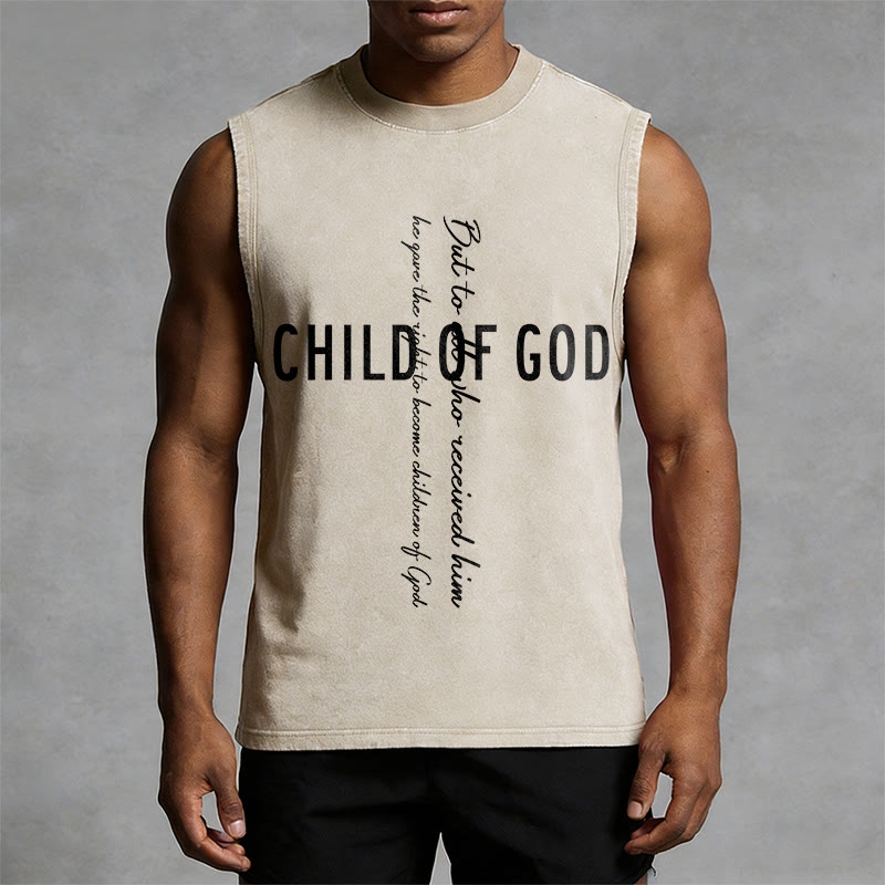Christianartworkshop Child Of God Scripture Unisex Washed Tank Top - image 4