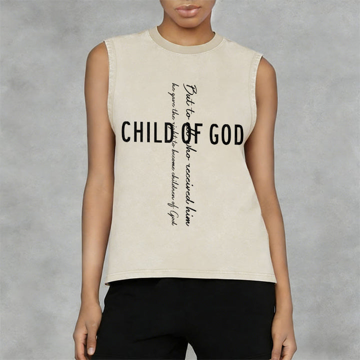 Christianartworkshop Child Of God Scripture Unisex Washed Tank Top - image 5