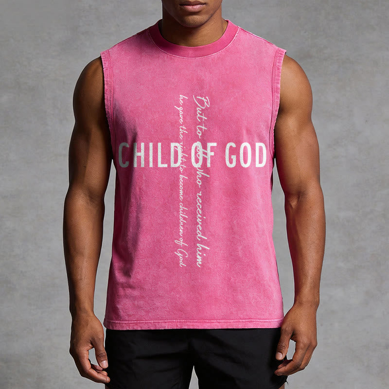 Christianartworkshop Child Of God Scripture Unisex Washed Tank Top - image 13