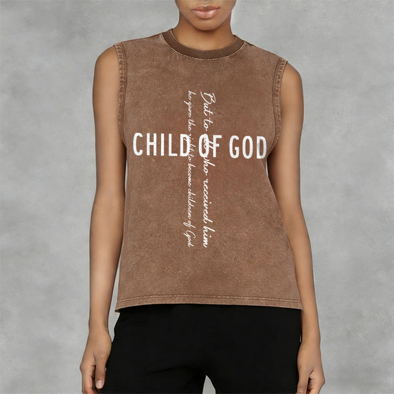 Christianartworkshop Child Of God Scripture Unisex Washed Tank Top - image 8