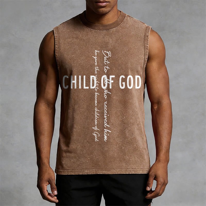 Christianartworkshop Child Of God Scripture Unisex Washed Tank Top - image 7