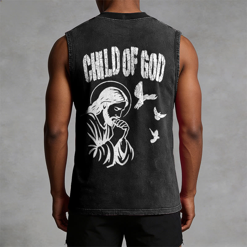 Christianartworkshop Praying Jesus Child Of God Faith Unisex Washed Tank Top - image 10
