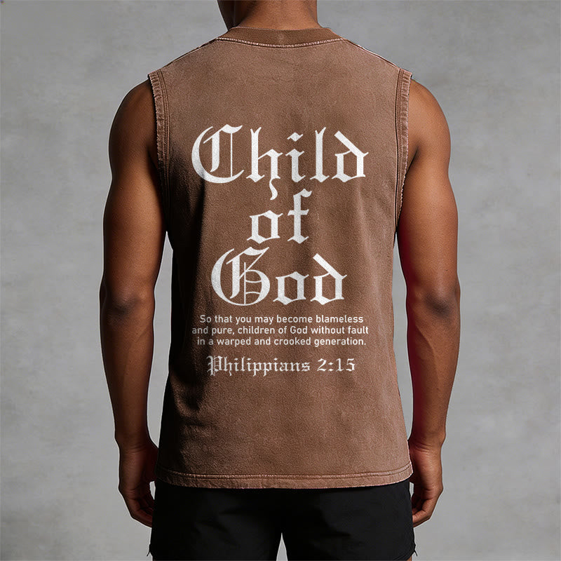 Christianartworkshop Child Of God Philippians 2:15 Unisex Washed Tank Top - image 1