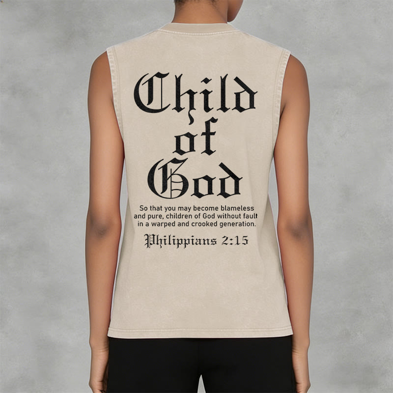 Christianartworkshop Child Of God Philippians 2:15 Unisex Washed Tank Top - image 8