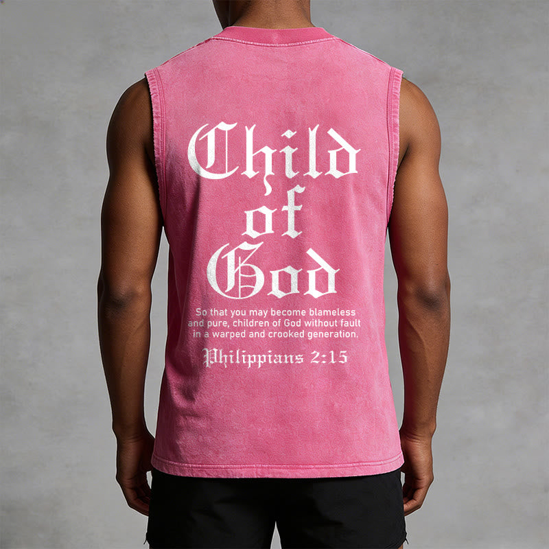 Christianartworkshop Child Of God Philippians 2:15 Unisex Washed Tank Top - image 13