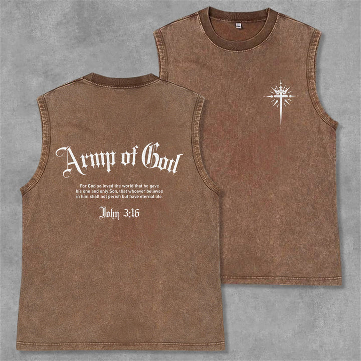 Christianartworkshop Man of God John 3:16 Unisex Washed Tank Top - Brown - 2XL - image 14