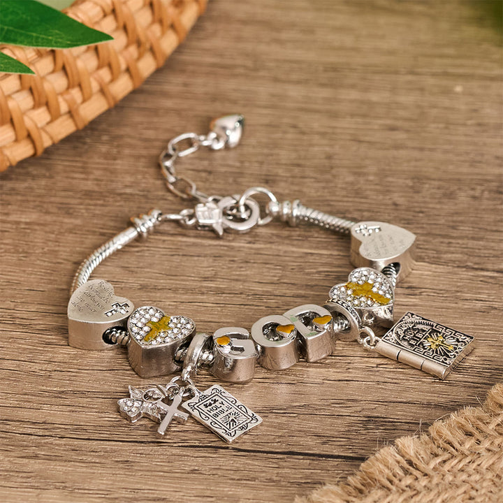 Christianartworkshop GOD & Bible Charm Bracelet with Cross and Scripture Beads: A Symbol of Unwavering Faith and Divine Love - image 3