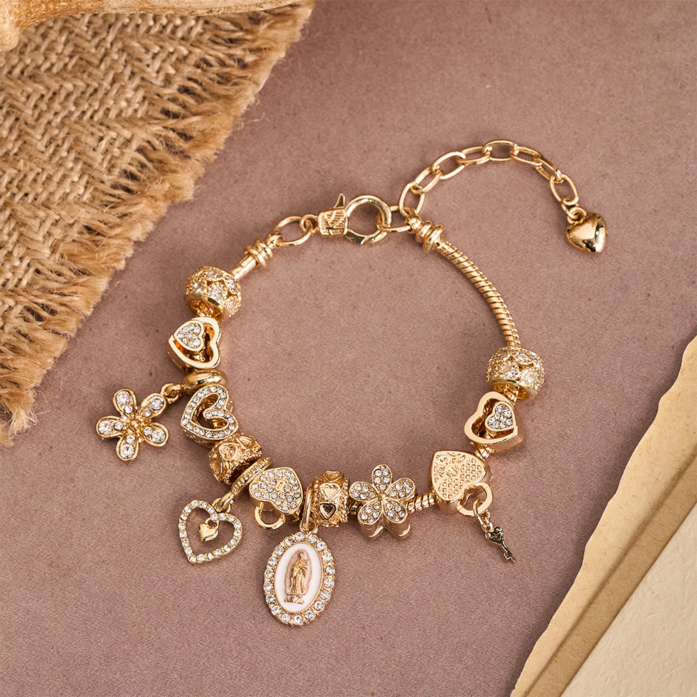 Christianartworkshop Marian & Heart Charm Bracelet: A Symbol of Divine Love and Heavenly Grace - image 3